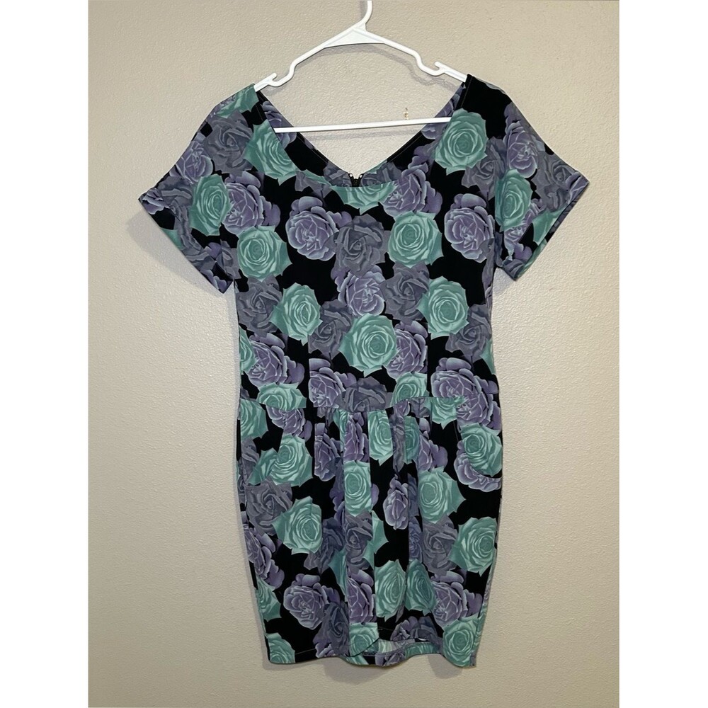Dorothy Perkins Floral Print Short Sleeve Dress Side Pockets Womens Size Small 6